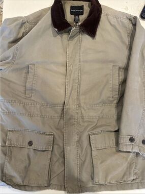 Covington’s Men’s XXL Khaki Barn Jacket Corduroy Collar Plaid Lined Field Work